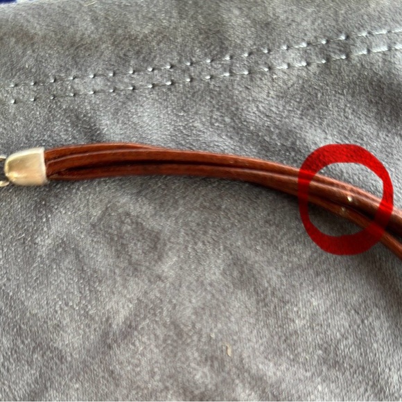 Silpada 925 Silver Turquoise Pendant Brown Leather Cord Necklace Retired - Picture 4 of 4